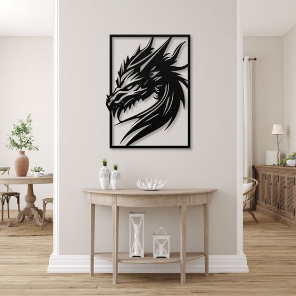 3D Wooden Canvas Popout Horse Wall Art Home Office Decor in Black (2ft) - Image 2