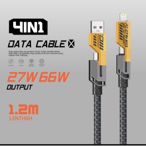 4IN1 Fast Charging & Data Cable | 27W / 66W | 1.2M Braided Cable