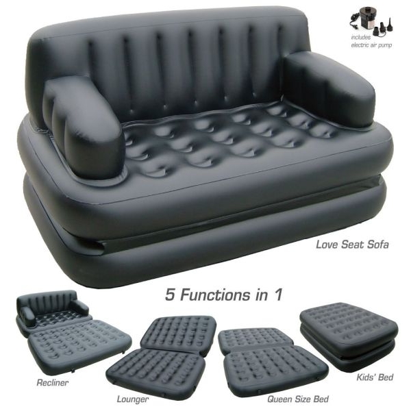 5 In 1 Air Sofa Bed With Inflatable Pump - Image 2