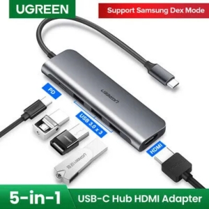 5 in1 USB-C To HDMI+3*USB 3.0 A+PD Power Converter