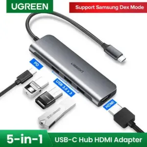 5 in1 USB-C To HDMI+3*USB 3.0 A+PD Power Converter