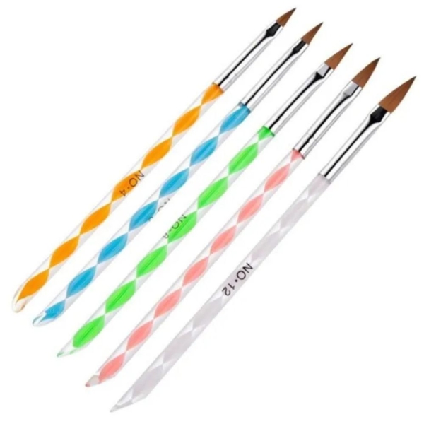 5 Pieces Excellent Quality Professional Nail Art Pen Brush For Acrylic Liquid - Image 2
