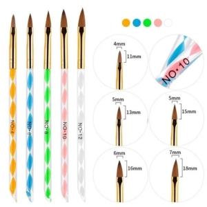 5 Pieces Excellent Quality Professional Nail Art Pen Brush For Acrylic Liquid