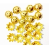 50 pcs Golden Round Beads cap 10mm 8 leaves