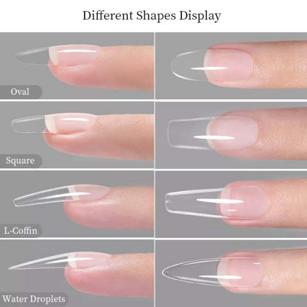 500pcs & 320pcs Tip Nails For Gel Nail Extension Square Nail Coffin Shape Nail for Professional Nail Technicians Tip Nails Box - Image 4