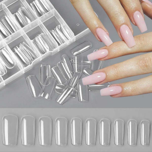 500pcs & 320pcs Tip Nails For Gel Nail Extension Square Nail Coffin Shape Nail for Professional Nail Technicians Tip Nails Box