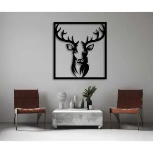 Deer Wooden Canvas Modern Wall Art Decor Sculpture