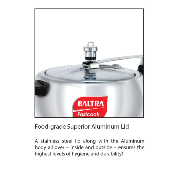 BALTRA Pressure Cooker | Foodie Regular Pressure Cooker |5L | Automatic safety valve | Better pressure regulation | Rust proof components, stay cool handles |New improved vent weight | 7 years warranty - Image 4