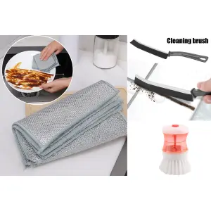 6pc Kitchen Cloth+ Gap Cleaning Brush + Dish Washing Brush Combo Combo