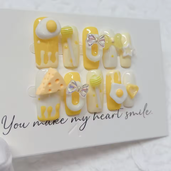 Press On Nail Long/Short Coffin Shape/christmas design 10Pcs L098 - Image 4