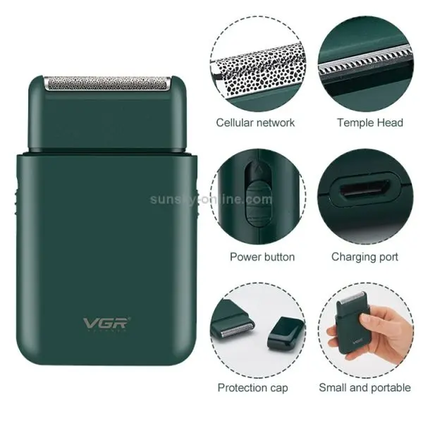 Portable Waterproof Reciprocating Beard Mini Electric Shaver (VGR V-390) - Image 2