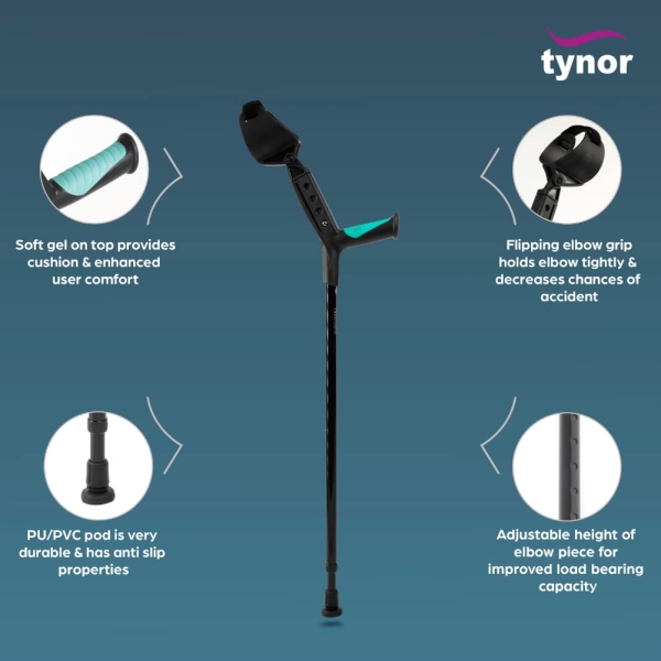 Tynor Elbow Crutch Adjustable, for men & women, Lightweight & Durable Crutch for Mobility Support - Image 3