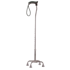 Tynor Walking Stick Quadripod, Silver, Universal Size, 1 Unit