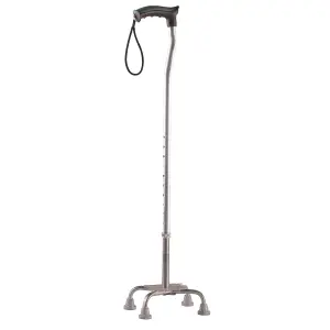 Tynor Walking Stick Quadripod, Silver, Universal Size, 1 Unit