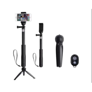 Portable Selfie Stick Tripod And Monopod For Mobile And Gopro With Bluetooth Remote