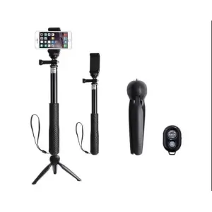 Portable Selfie Stick Tripod And Monopod For Mobile And Gopro With Bluetooth Remote