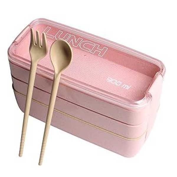 1400ML Double Plastic Lunch Box Multi-layer Lunch Container Sealed Avoid Food Mixing Perfect Meal Match Microwave Lunch Box - Image 2