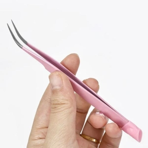Professional DIY Silicone Curved Stainless Professional Nail Tweezer Beauty Tool Salon Accessories