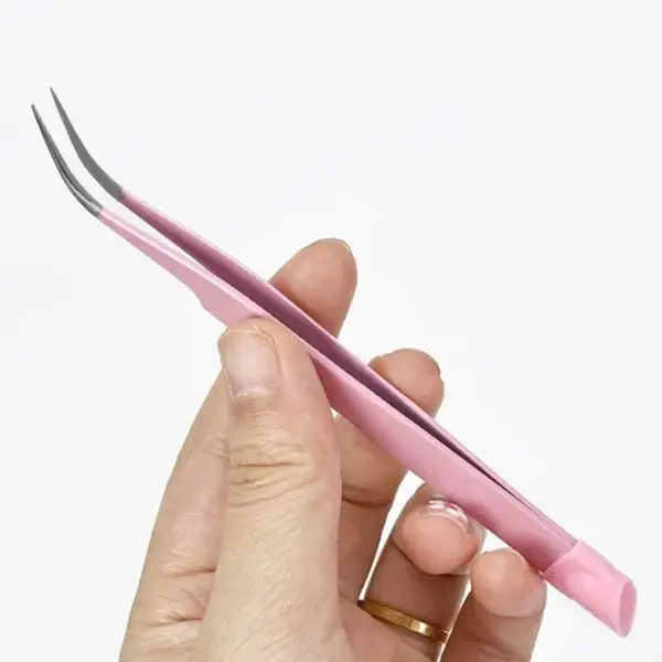 Professional DIY Silicone Curved Stainless Professional Nail Tweezer Beauty Tool Salon Accessories