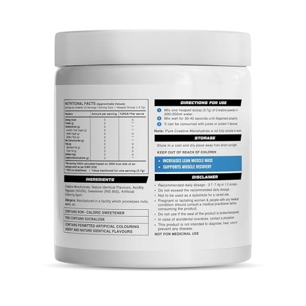 Wellcore Pure Micronised Creatine Monohydrate Kiwi Kick (122g, 33 servings) - Image 3