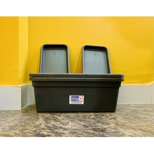 2 Sets Of Rectangular Plastic Flower Pot 6 * 15 Inches With Tray