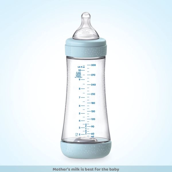 Chicco Perfect 5 300ml Biofunctional Feeding Bottle, Advanced Anti-Colic System, BPA Free, Hygienic Silicone Teat (Blue) - Image 4