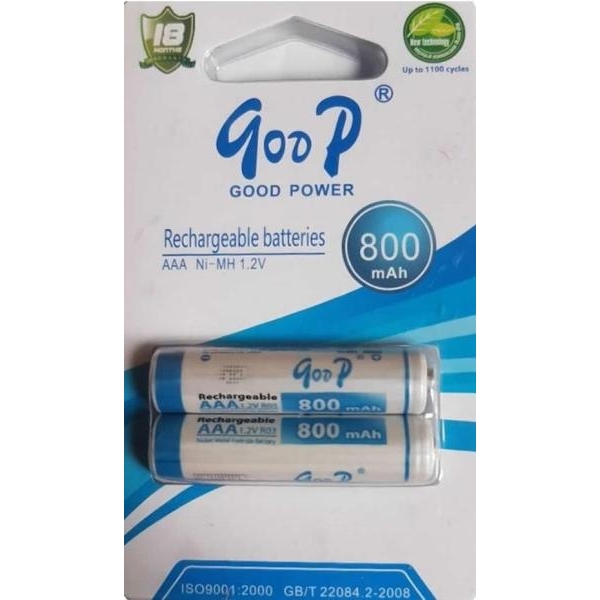 Goop AA Sized 800mAh Ni-CD 1.2V Rechargeable Battery 2Pcs - Image 2