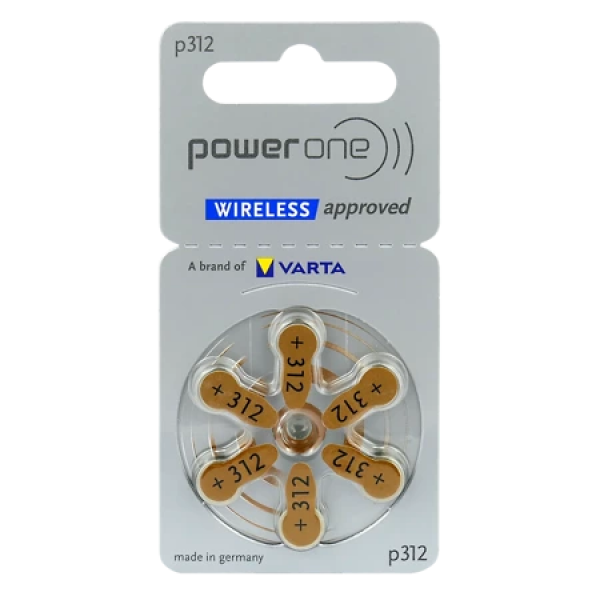 Power One Wireless Highlevel Hearing Battery, P312(6 Batteries set) - Image 3