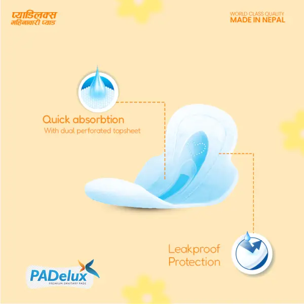 PADelux Sanitary Pads Dry Feel, 280mm- 6Pads (pack of 6) - Image 2
