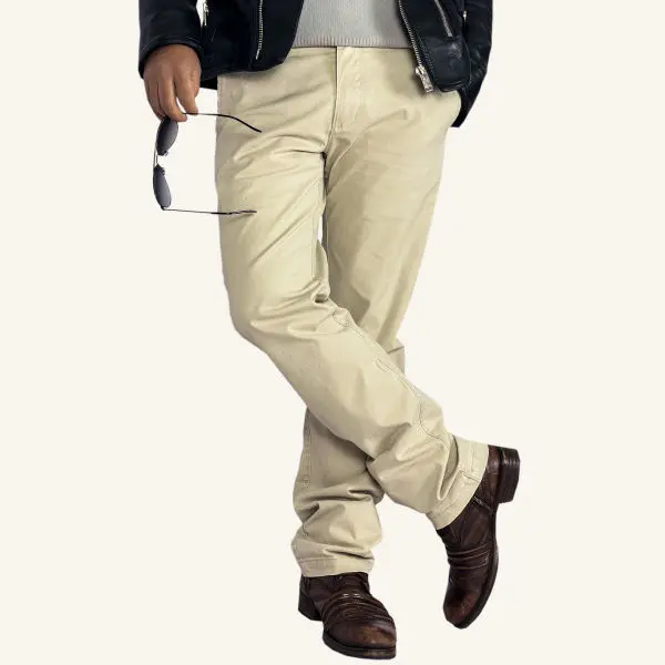 VIRJEANS (VJC835) Stretchable Chinos Cotton Pant For Men-Light Cream - Image 3