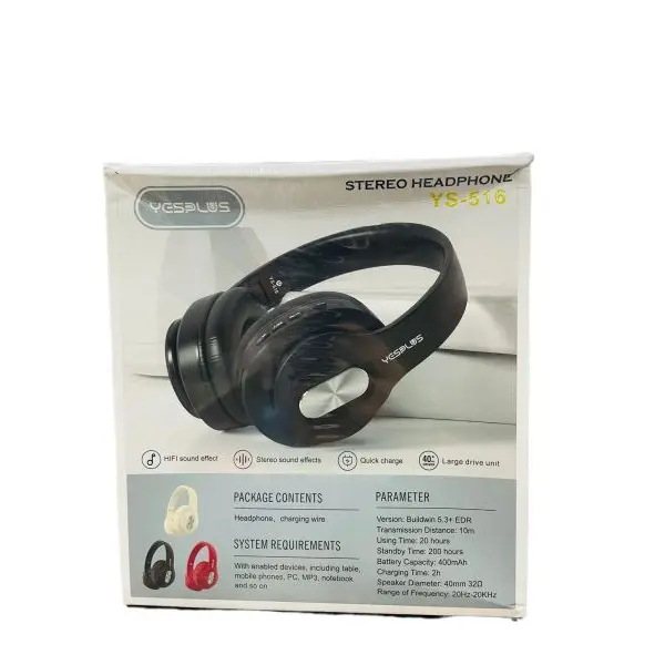 YES PLUS 400mAH Battery 20 hours Using Time Capacity Hifi Sound Effect Stereo Headphone With Quick Charge Capacity YS-516 HD Microphone - Image 2
