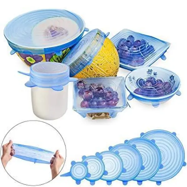 6Pcs/Set Perfect Seal Silicone Super Stretch Lids - Image 3