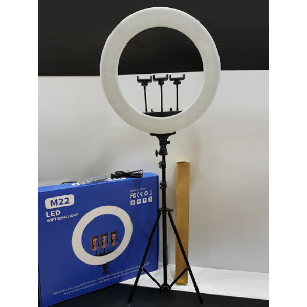 56CM Selfie LED Ring Light with 7 Feet Tripod Stand, Cell Phone Holder Dimmable 3 Light Modes Big Ringlight - Image 4