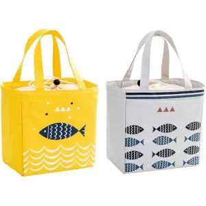 Insulated Lunch Bag, Waterproof Tote Bag Portable Storage Bento Bag Cooler/Thermal Picnic Storage Bag-fish