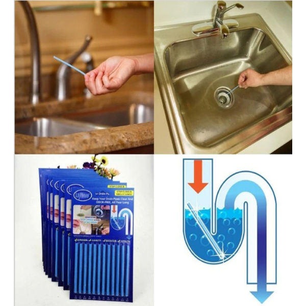 12/set Sani Sticks Oil Decontamination Kitchen Toilet Bathtub Drain Cleaner Sewer Cleaning Rod Convenient Kitchen Accessories - Image 3