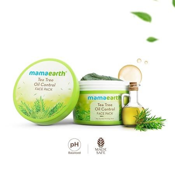 Mamaearth Tea Tree Oil Control Face Pack with Tea Tree & Salicylic Acid for Normal to Oily Skin - 200g - Image 2