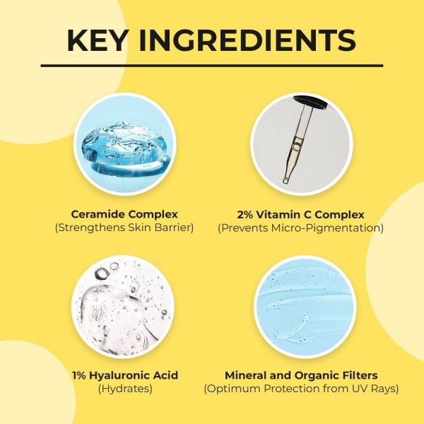 Dr. Sheth's Ceramide & Vitamin C Sunscreen SPF 50+ PA+++ For Women & Men | UVA UVB Sun Protection | 80g - Image 2