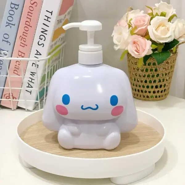 750ML Sanrio Cinnamonroll Kuromi Mymelody Cartoon Shampoo Conditioner Bottle Dispenser Refillable Containers for Liquid Soap - Image 2