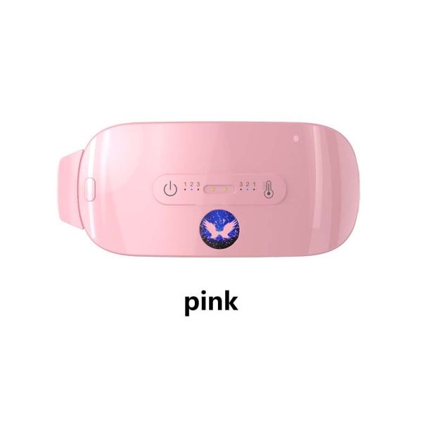 NepLiving Women Abdominal Heated Waist Belt Home Hotel Portable Multiple Modes Belly Vibration Heating Massager Rechargeable Waistband Pink - Image 4