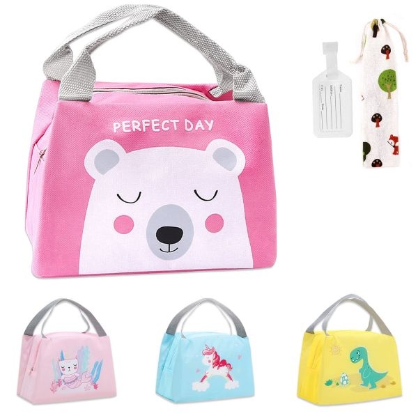 Portable Lunch Bag Waterproof Thermal Insulated Lunch Box Bento Pouch Dinner Insulation Bag Student Thickened CuteLunchbag - Image 4