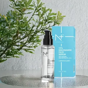 N Plus Professional 10% Niacinamide Face Serum, For Luminous Clarity with Brown Rice Extracts + H.A 30ML