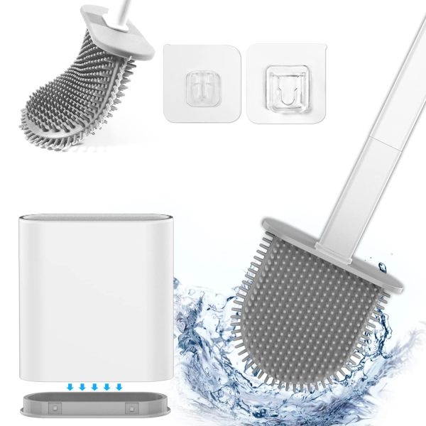 Silicone Wall-Mounted Toilet Brush | Easy To Clean Durable Silicone Wall Mounted Toilet Cleaning Brush - Image 3