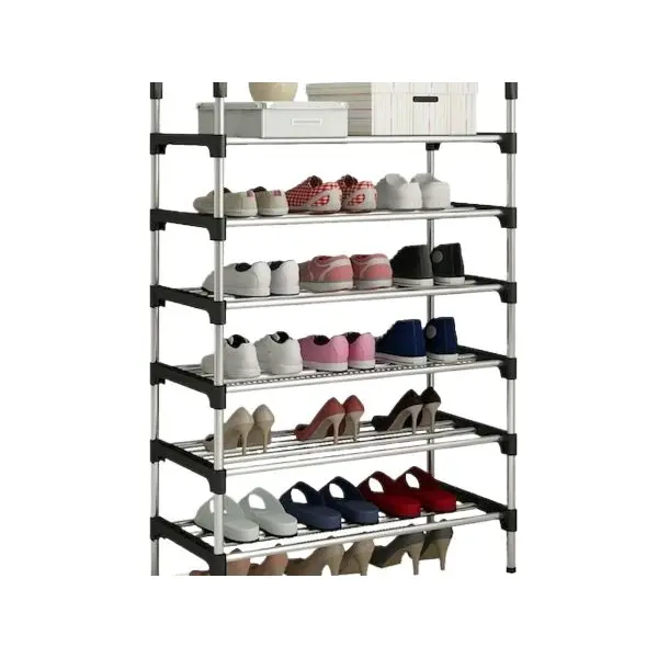 Stainless Steel Shoe Rack Shoe Stand Storage Organizer Shoe Cabinet Durable Portable 5 Layer - Image 2