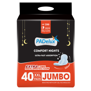 PADelux Sanitary Pads Comfort Nights XXL-Jumbo pack-40 Pads Soft and Cottony