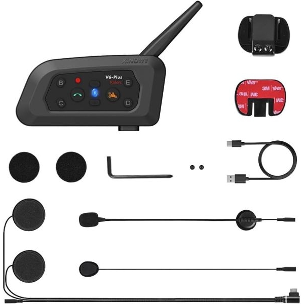XINOWY V6 Plus Motorcycle Helmet Bluetooth Headset Intercom 1200M Interphone Communicator Waterproof 6 Riders - Image 4
