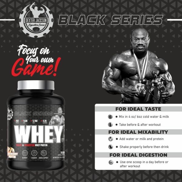 Dexter Jackson Black Series Whey Protein 76 Servings, 5 Lbs, Chocolate Splash Flavour - Image 4