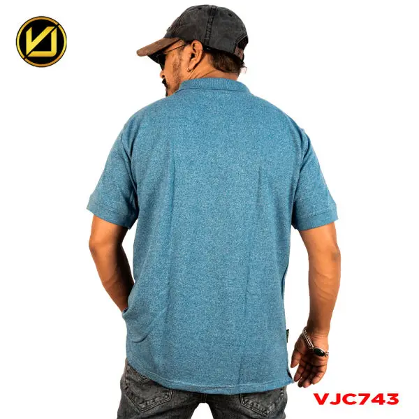 VIRJEANS (VJC743) Polo Neck T-Shirt For Men –Sky Blue - Image 2