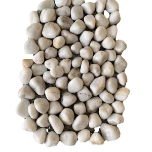 1 KG Large Size Glossy White Stone Pebbles For Aquarium And Garden Decoration