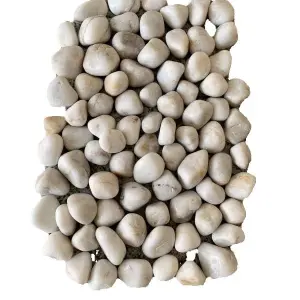 1 KG Large Size Glossy White Stone Pebbles For Aquarium And Garden Decoration