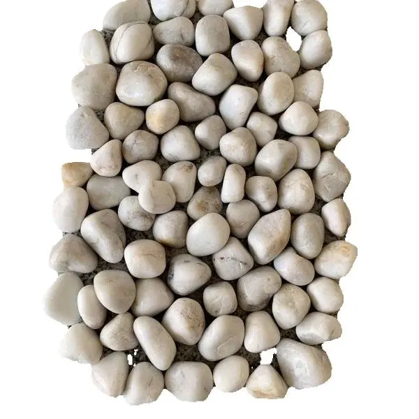 1 KG Large Size Glossy White Stone Pebbles For Aquarium And Garden Decoration